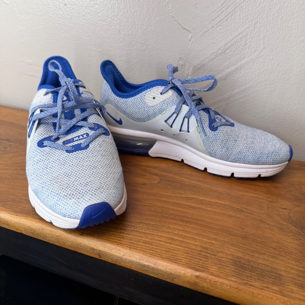 Nike Air Max Sequent 3 GS Kids Running Shoes Blue White 922884-401 Size 6Y